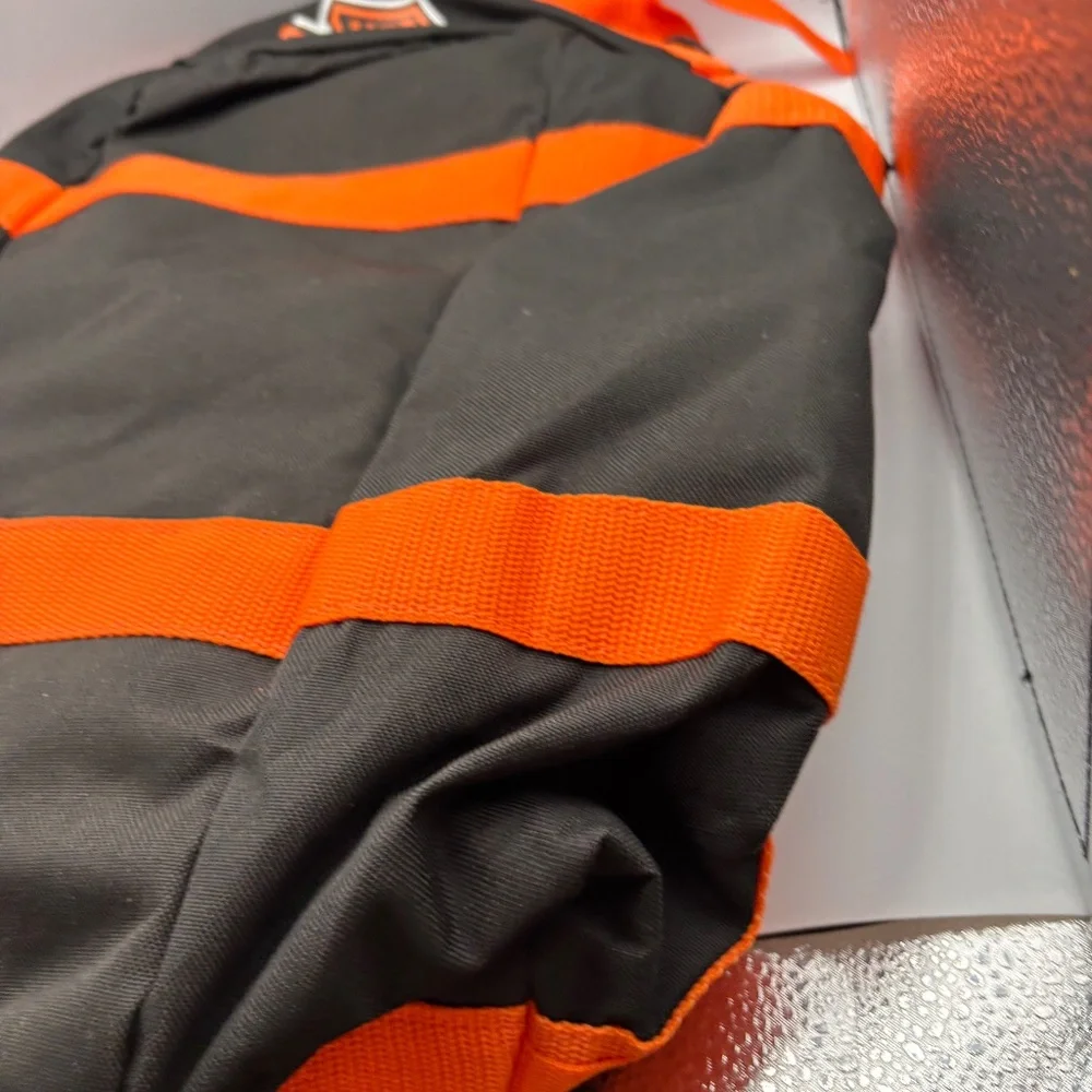 Vintage Harley Davidson Motorcycles Large Orange and Black Duffel Travel Bag